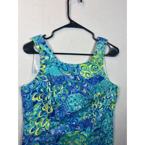 Lilly Pulitzer Sleeveless Tropical Print Dress With Front Zipper Detail -Size 10 - Picture 3 of 10